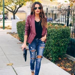 VICI WILLIS FAUX LEATHER PEPLUM JACKET